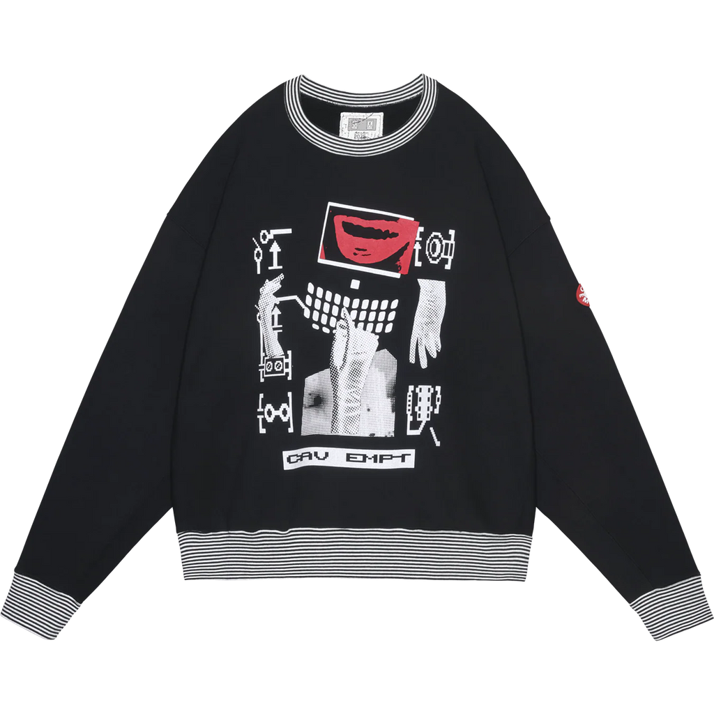 CES28CS04 LIPS DISPLAY CREW NECK BLACK