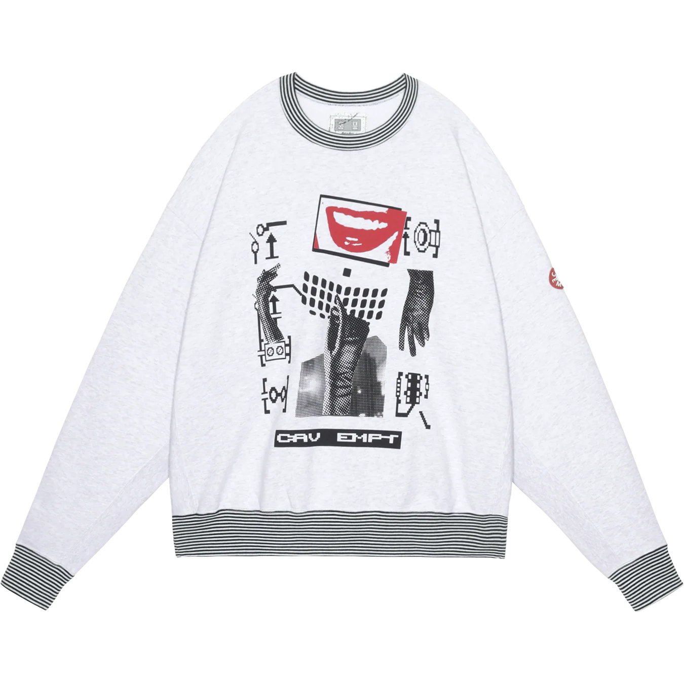 CES28CS04 LIPS DISPLAY CREW NECK GREY