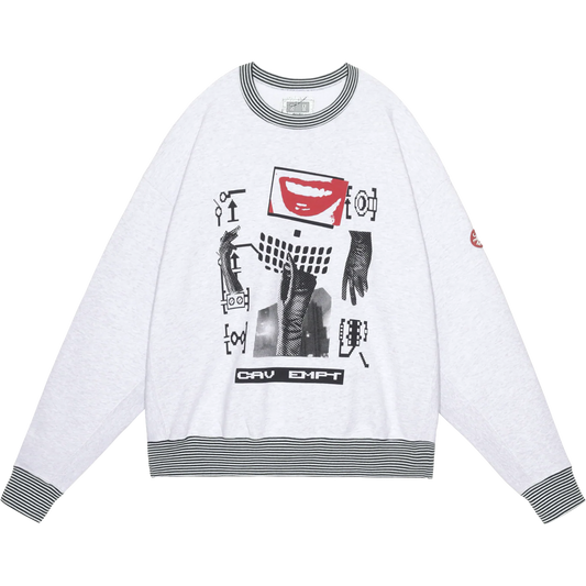 CES28CS04 LIPS DISPLAY CREW NECK GREY
