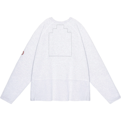 CES28CS06 HALF PANEL RIB CREW NECK GREY