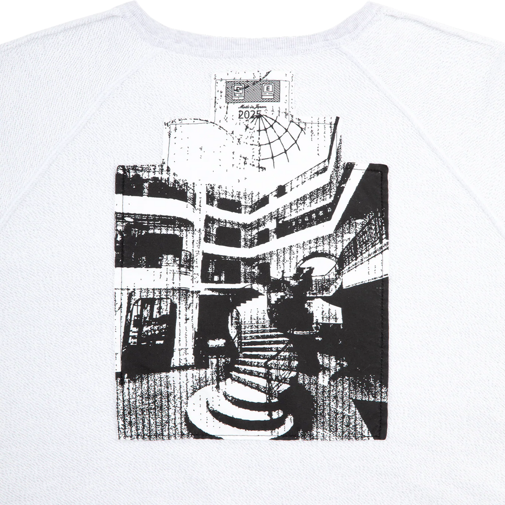 CES28CS06 HALF PANEL RIB CREW NECK GREY