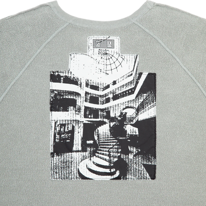 CES28CS06 HALF PANEL RIB CREW NECK KHAKI