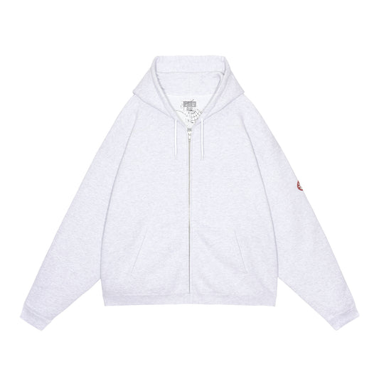 CES28CS07 SOLID LOOSE ZIP HOODY GREY