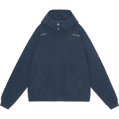CES28CS17 NECK SNAP DBL KNIT HOODY NAVY