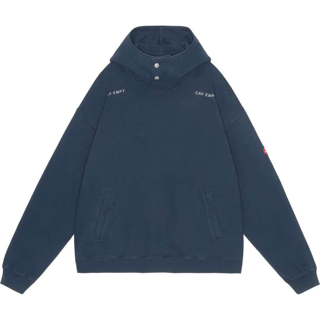 CES28CS17 NECK SNAP DBL KNIT HOODY NAVY
