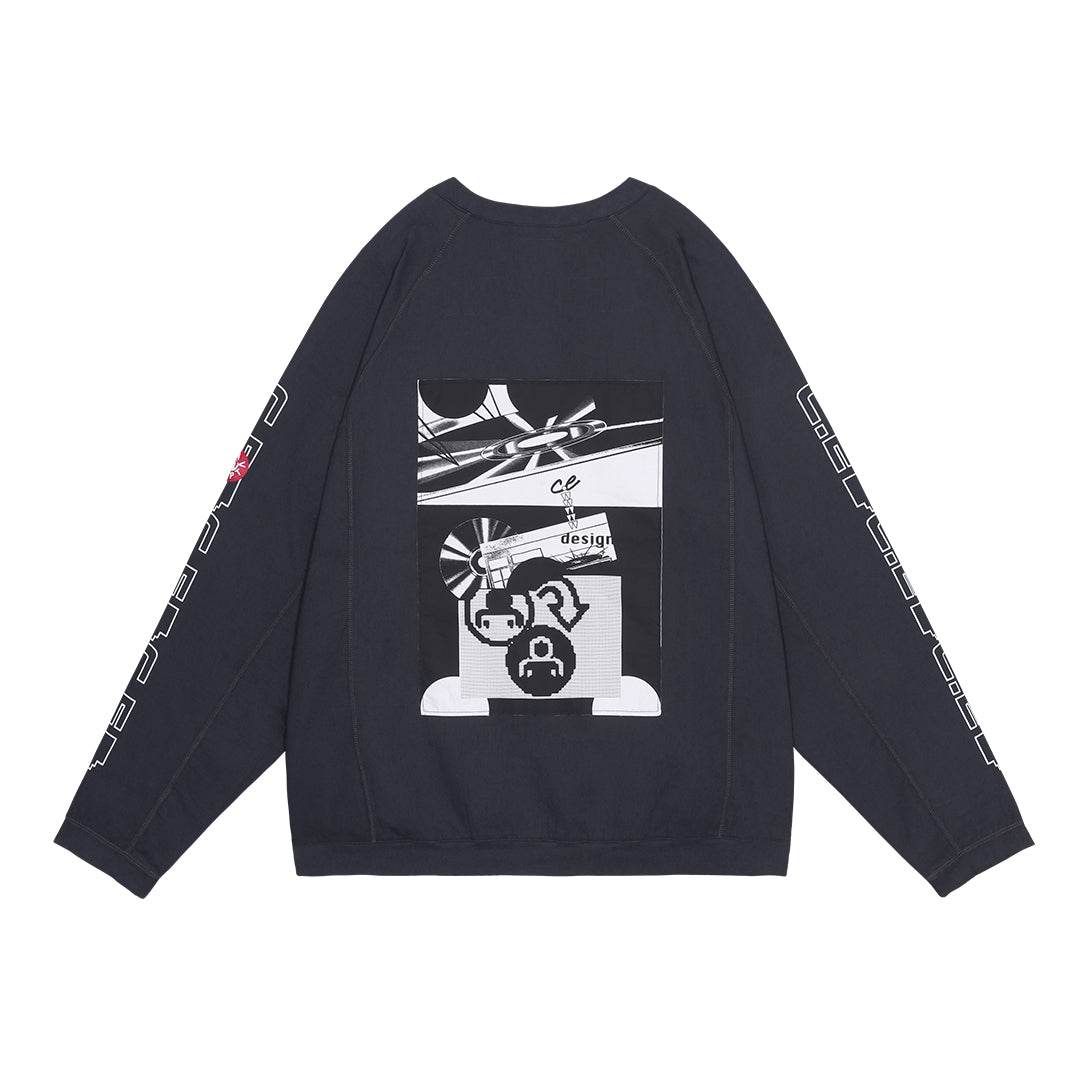 CES28CS23 MD P2P RAGLAN LONG SLEEVE CHARCOAL