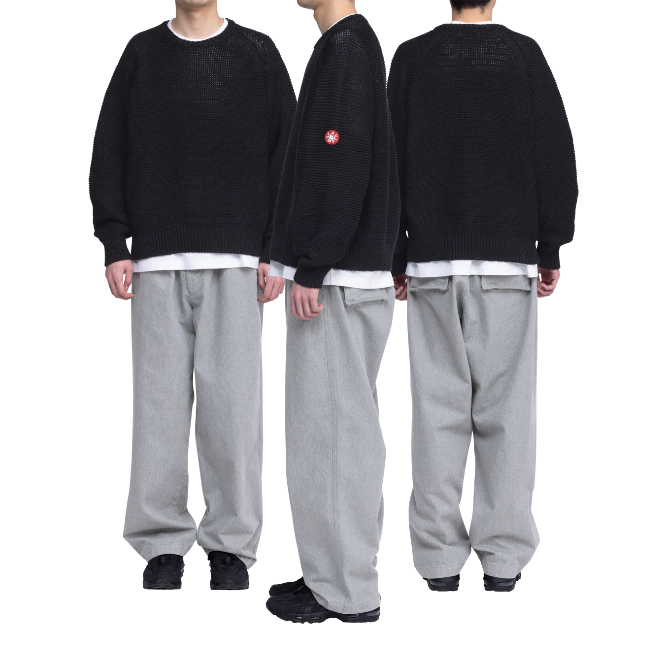 CES28KN04 RAGLAN SLEEVE COTTON KNIT BLACK