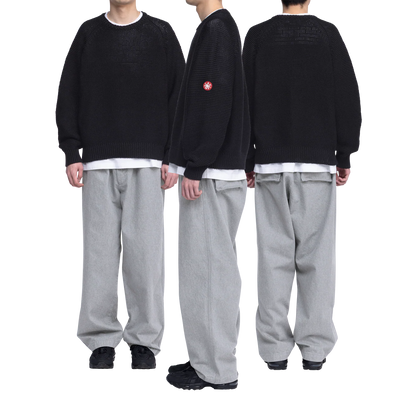 CES28KN04 RAGLAN SLEEVE COTTON KNIT BLACK