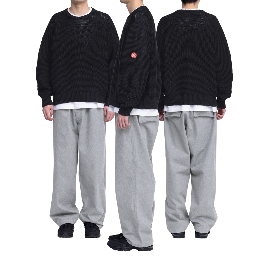 CES28KN04 RAGLAN SLEEVE COTTON KNIT BLACK