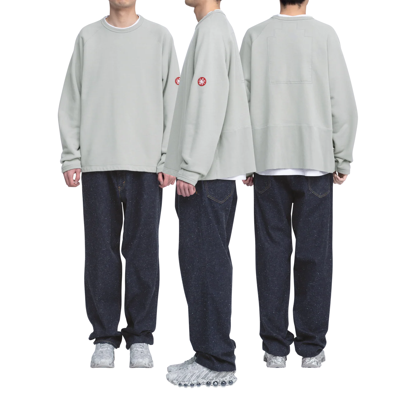 CES28CS06 HALF PANEL RIB CREW NECK KHAKI