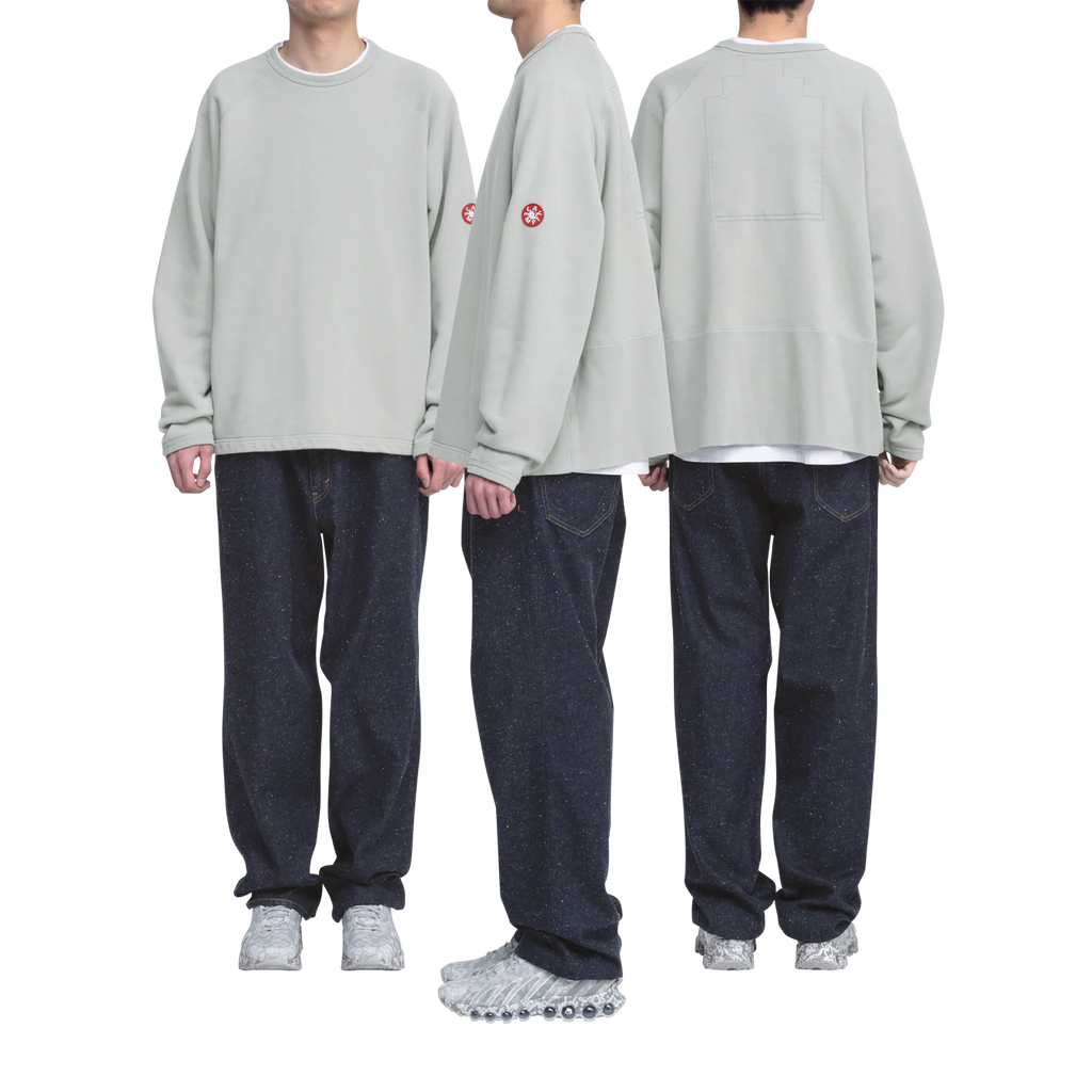 CES28CS06 HALF PANEL RIB CREW NECK KHAKI