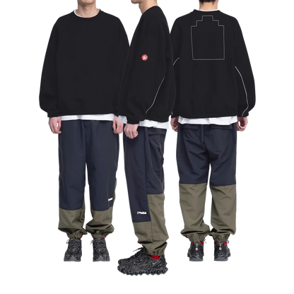 CES28CS12 SOLID LOOSE CREW NECK BLACK