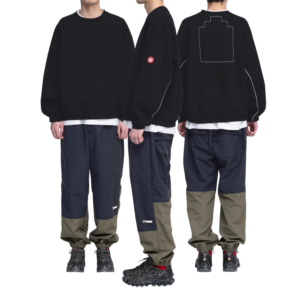 CES28CS12 SOLID LOOSE CREW NECK BLACK