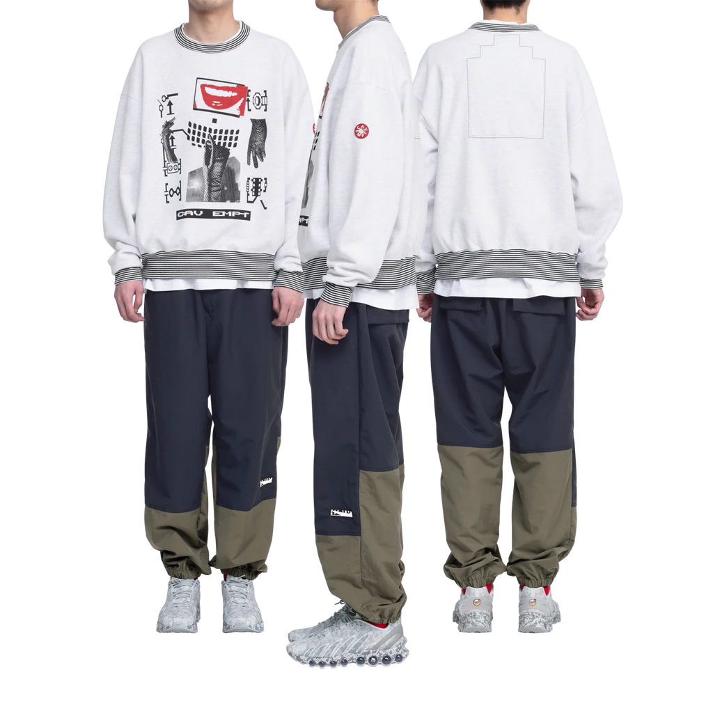 CES28CS04 LIPS DISPLAY CREW NECK GREY