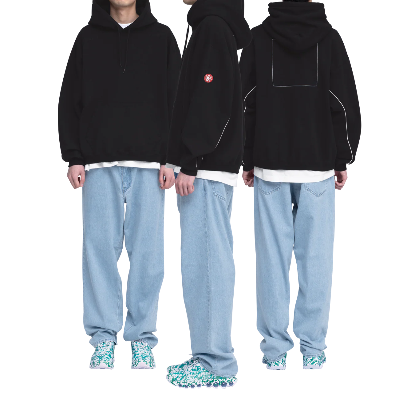 CES28CS13 SOLID LOOSE HOODY BLACK