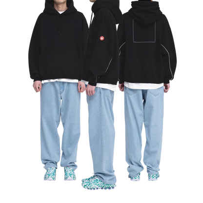 CES28CS13 SOLID LOOSE HOODY BLACK