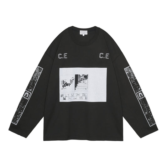 CES28LT06 CGCEGC HEAVY LONG SLEEVE T BLACK