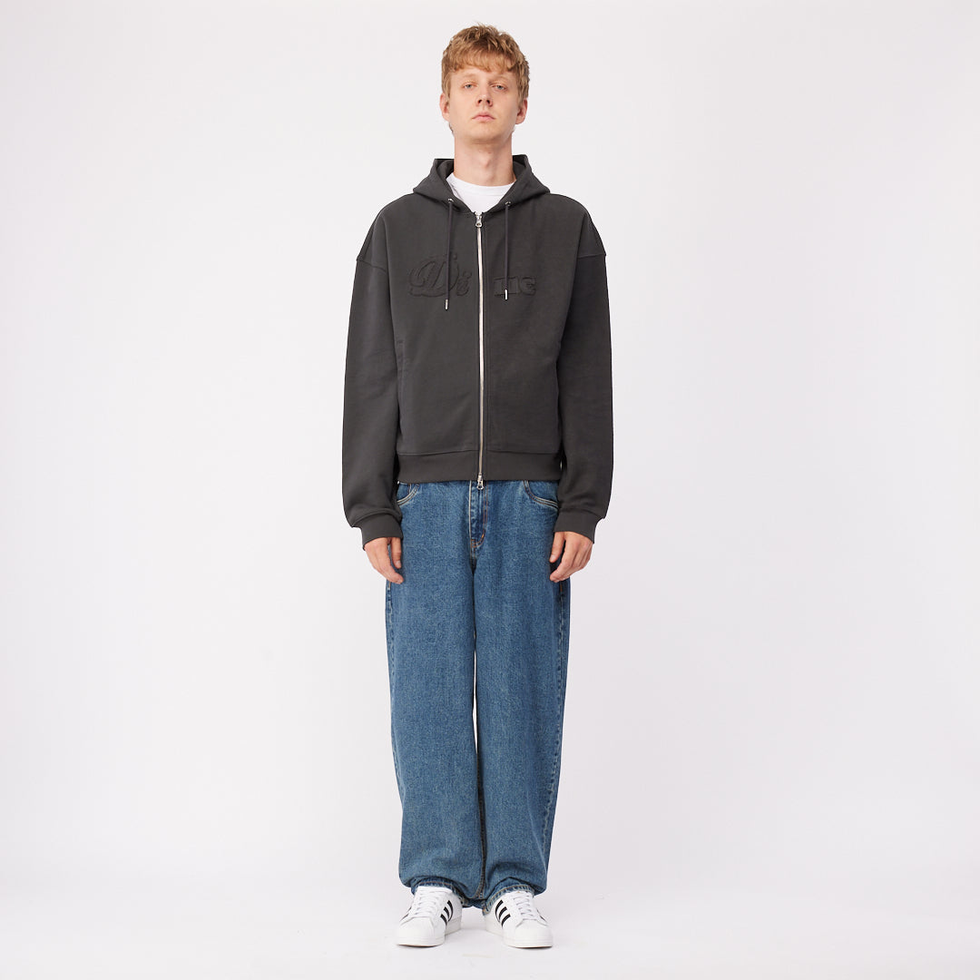 Reverse French Terry Zip Hoodie Vintage Black