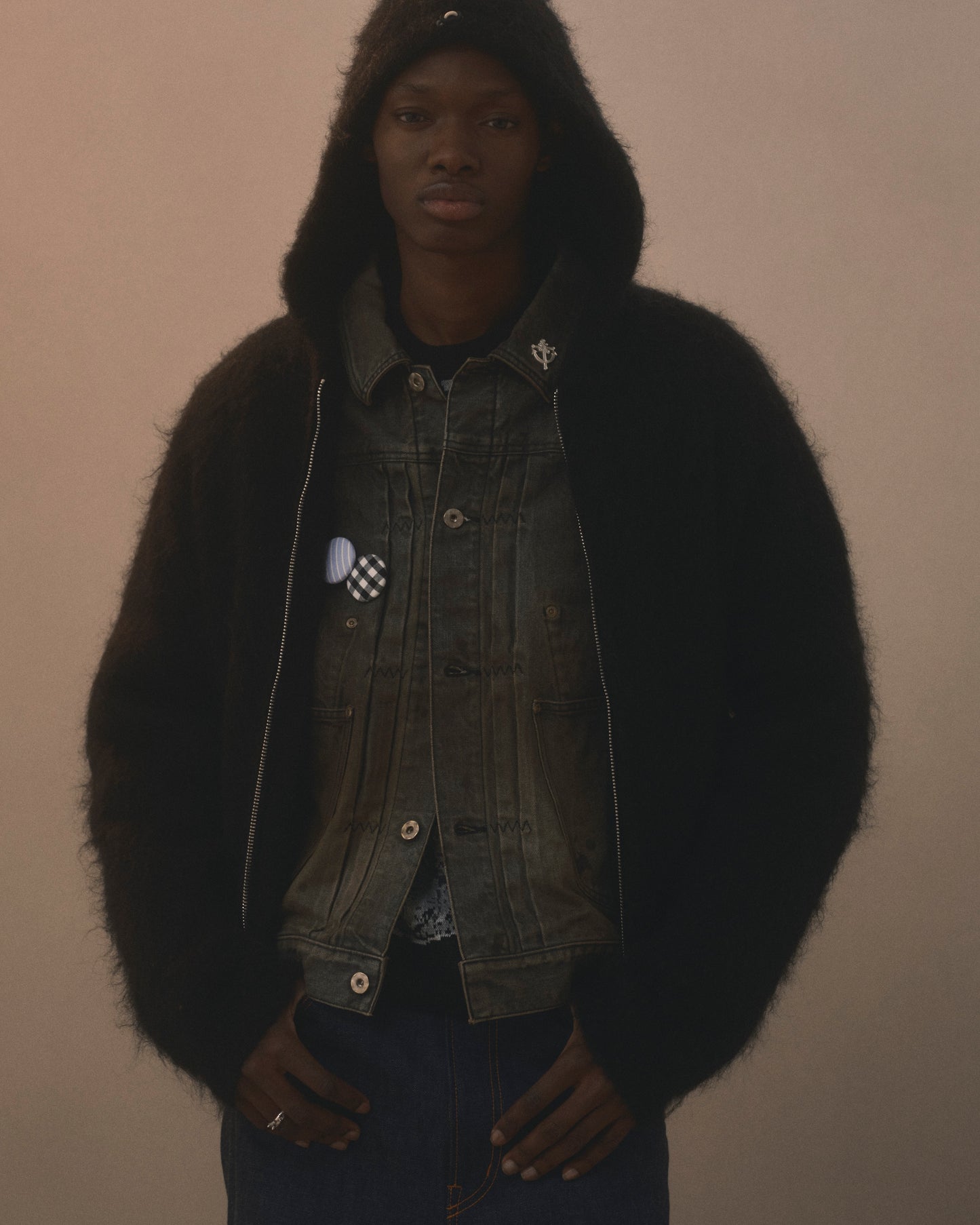 Mohair Hoodie BLACK