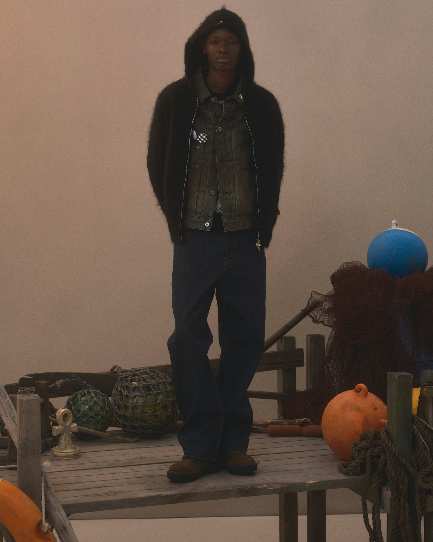 Mohair Hoodie BLACK