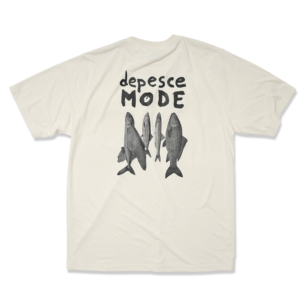 POCKET TEE (DEPESCE MODE) O.WHITE (BLACK PRINT)