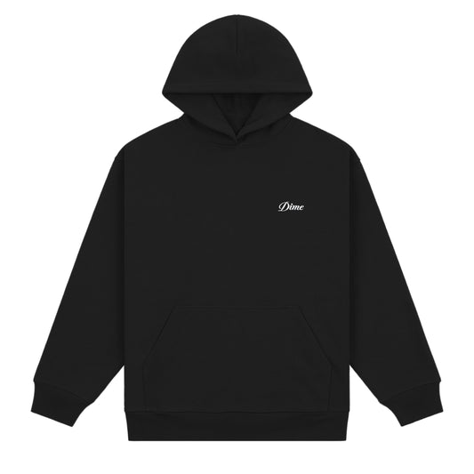 Cursive Small Logo Hoodie Black