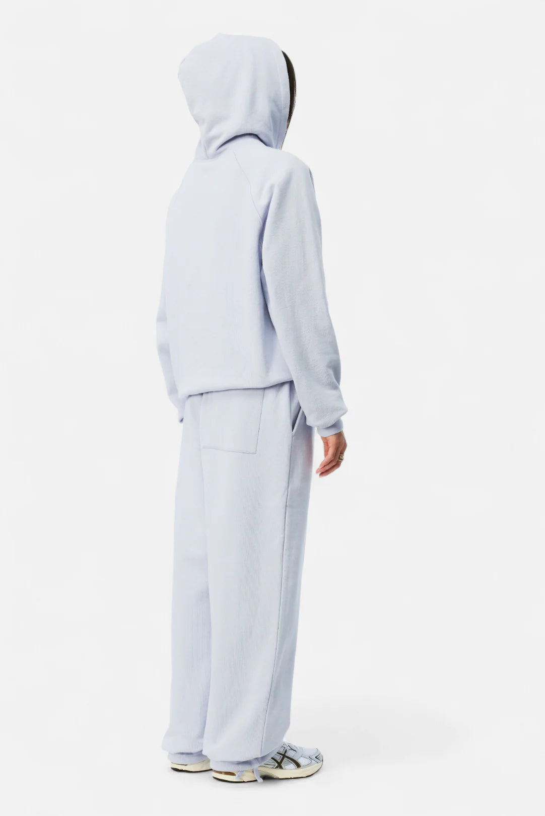 Cursive Small Logo Hoodie Gray Lavender