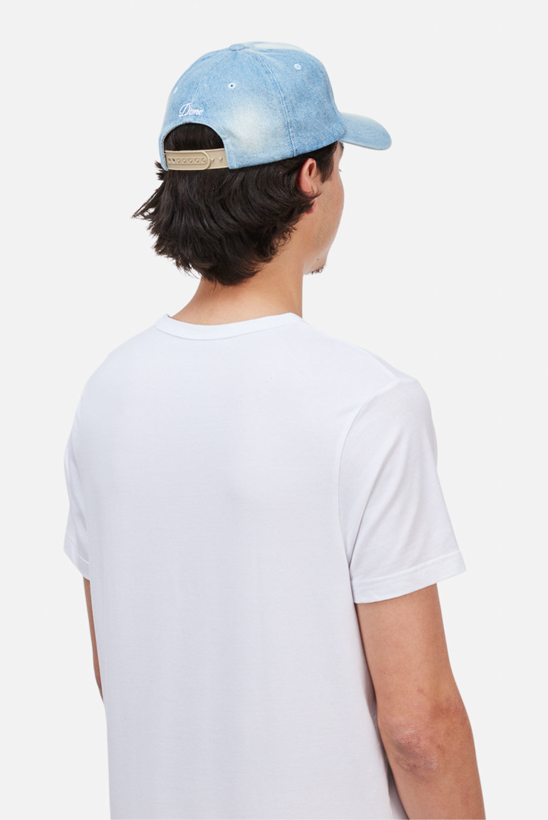 Cursive Denim Worker Cap Blue Washed