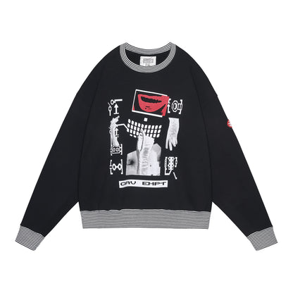 CES28CS04 LIPS DISPLAY CREW NECK BLACK