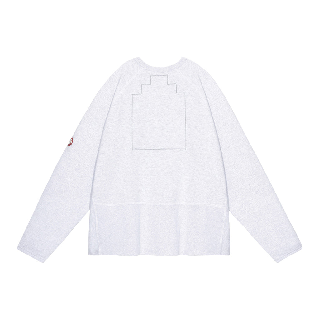 CES28CS06 HALF PANEL RIB CREW NECK GREY