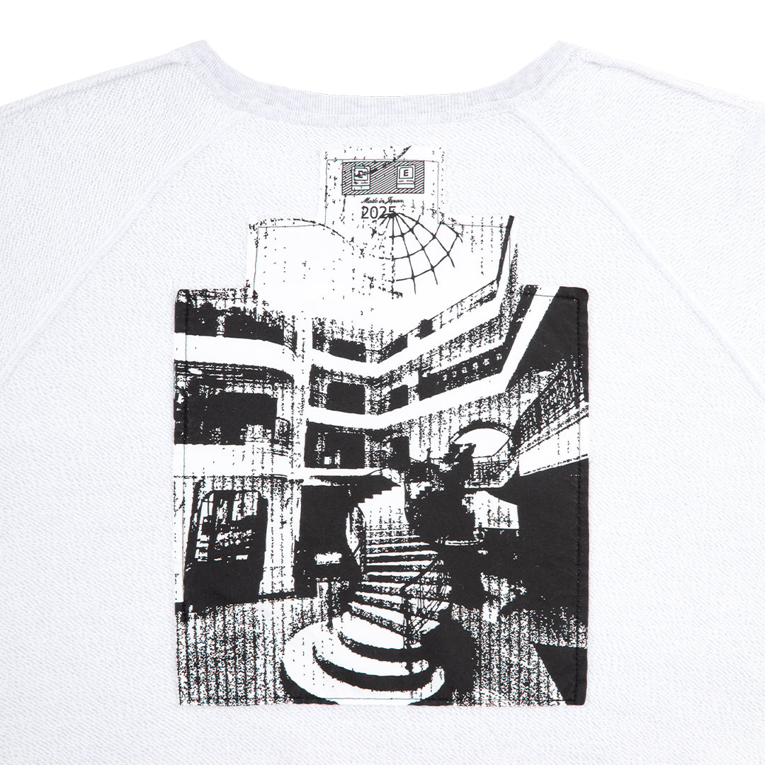 CES28CS06 HALF PANEL RIB CREW NECK GREY