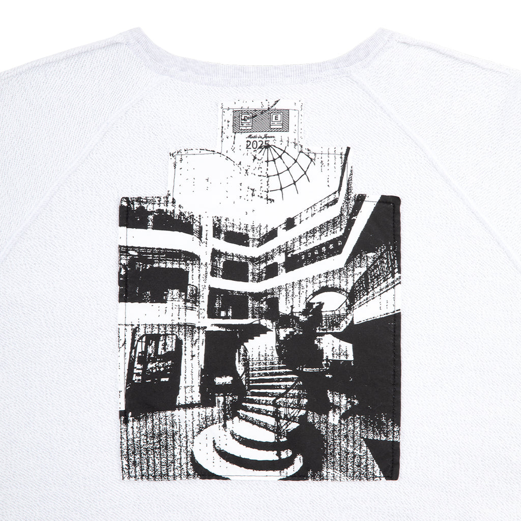 CES28CS06 HALF PANEL RIB CREW NECK GREY