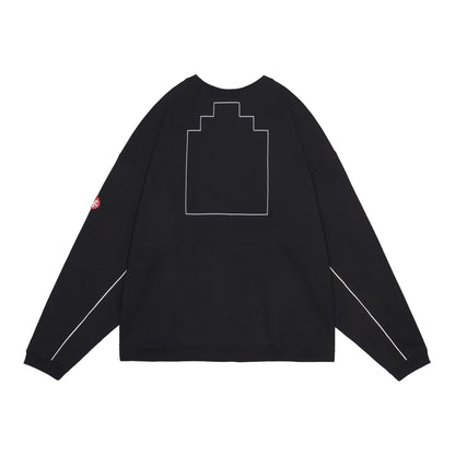 CES28CS12 SOLID LOOSE CREW NECK BLACK