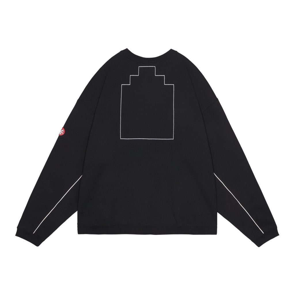 CES28CS12 SOLID LOOSE CREW NECK BLACK