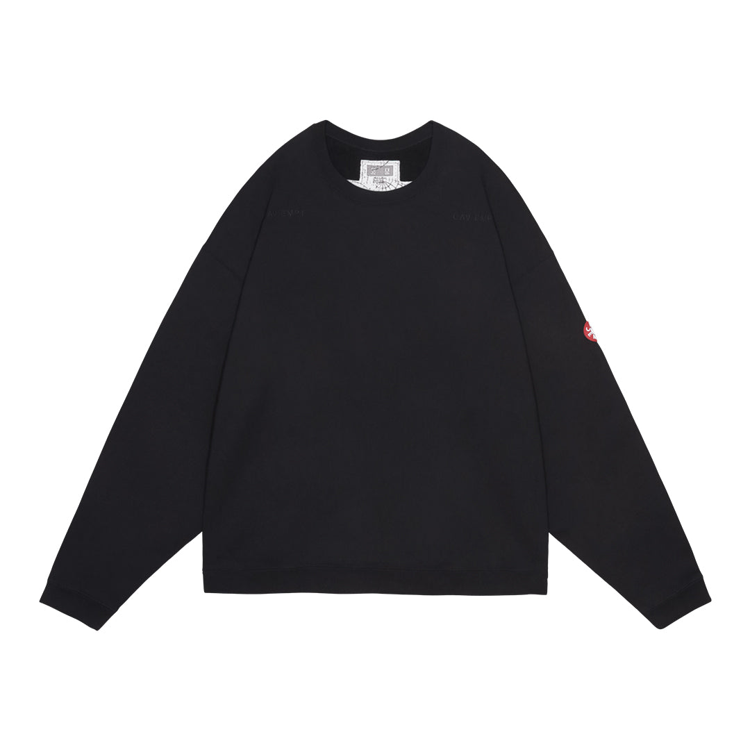 CES28CS12 SOLID LOOSE CREW NECK BLACK