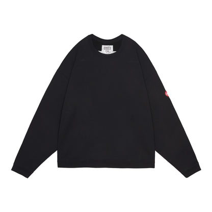 CES28CS12 SOLID LOOSE CREW NECK BLACK