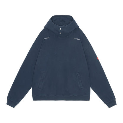 CES28CS17 NECK SNAP DBL KNIT HOODY NAVY