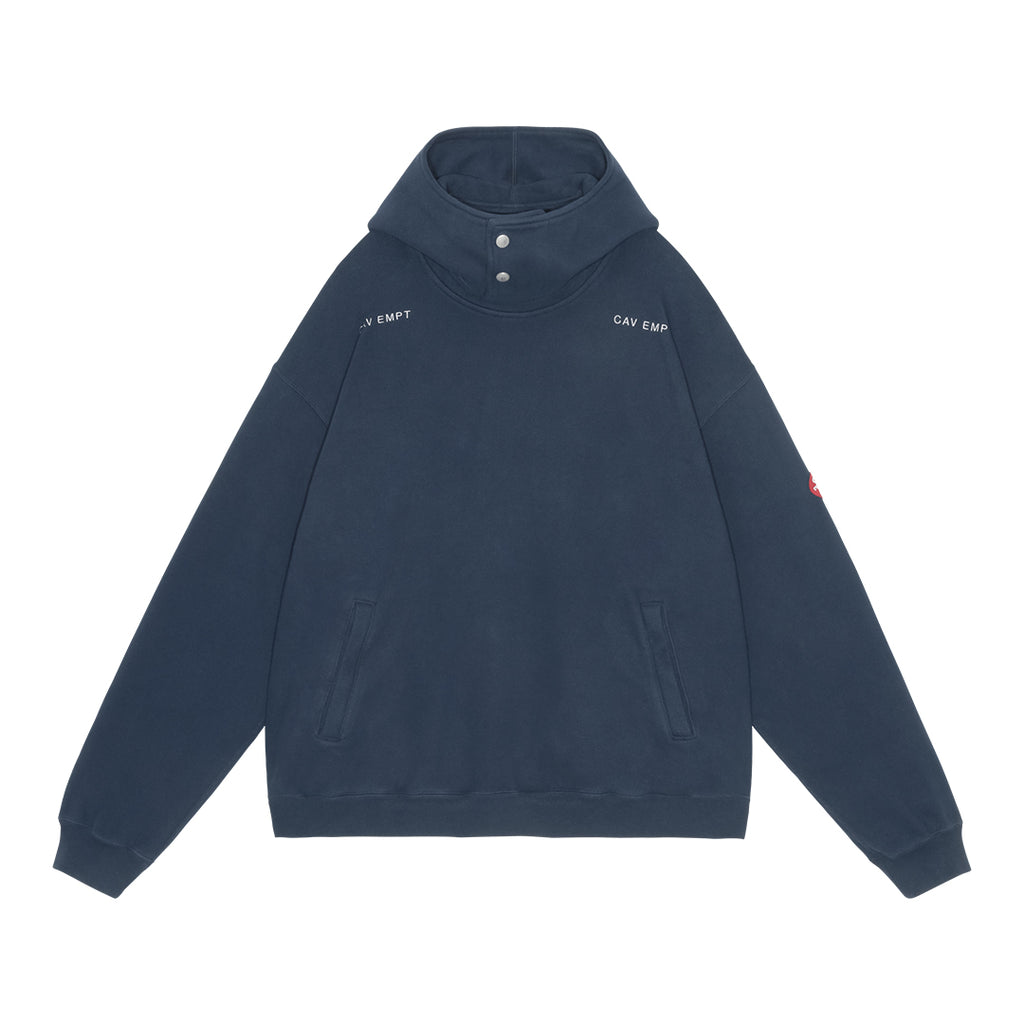 CES28CS17 NECK SNAP DBL KNIT HOODY NAVY
