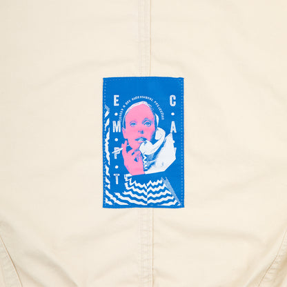 CES28JK14 WASHED COTTON LIGHT ZIP JACKET BEIGE