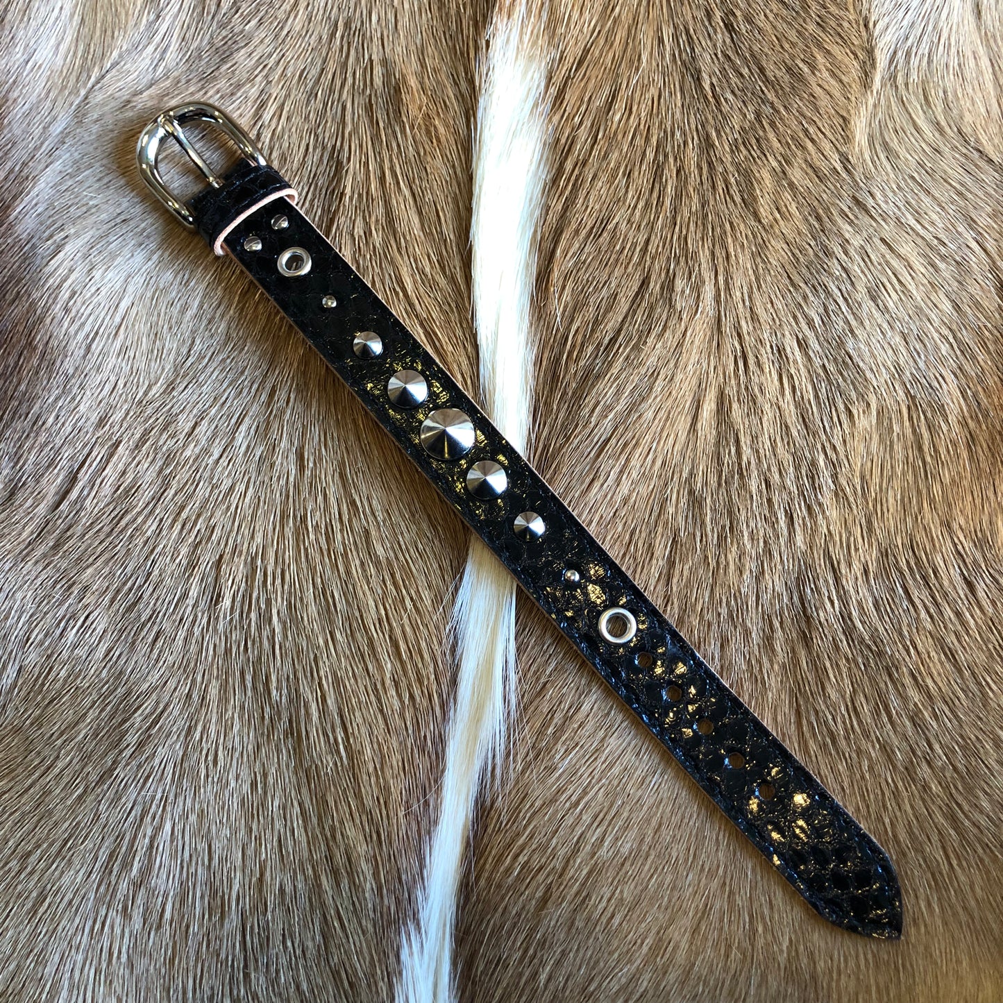 Python Leather Bracelet BLACK