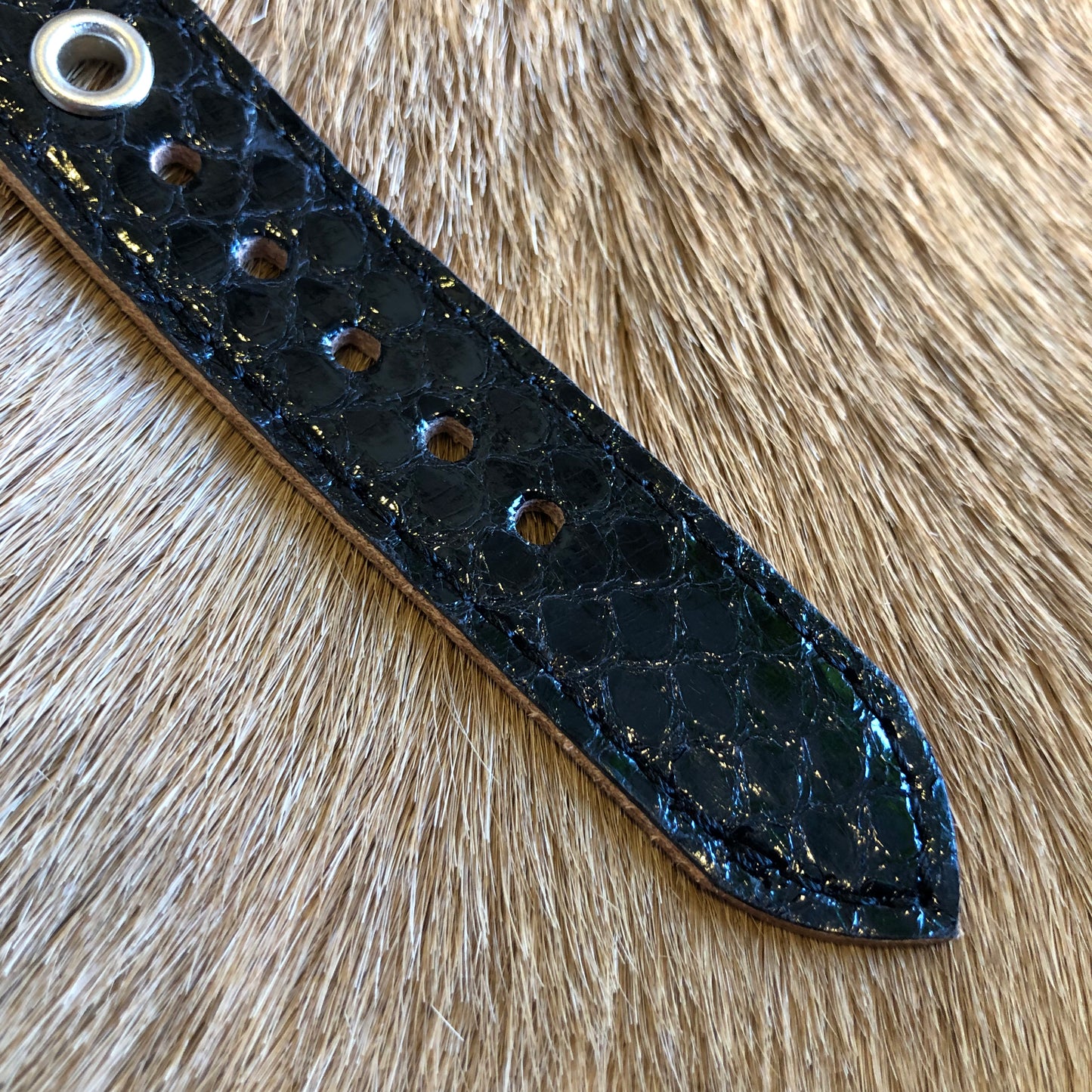 Python Leather Bracelet BLACK
