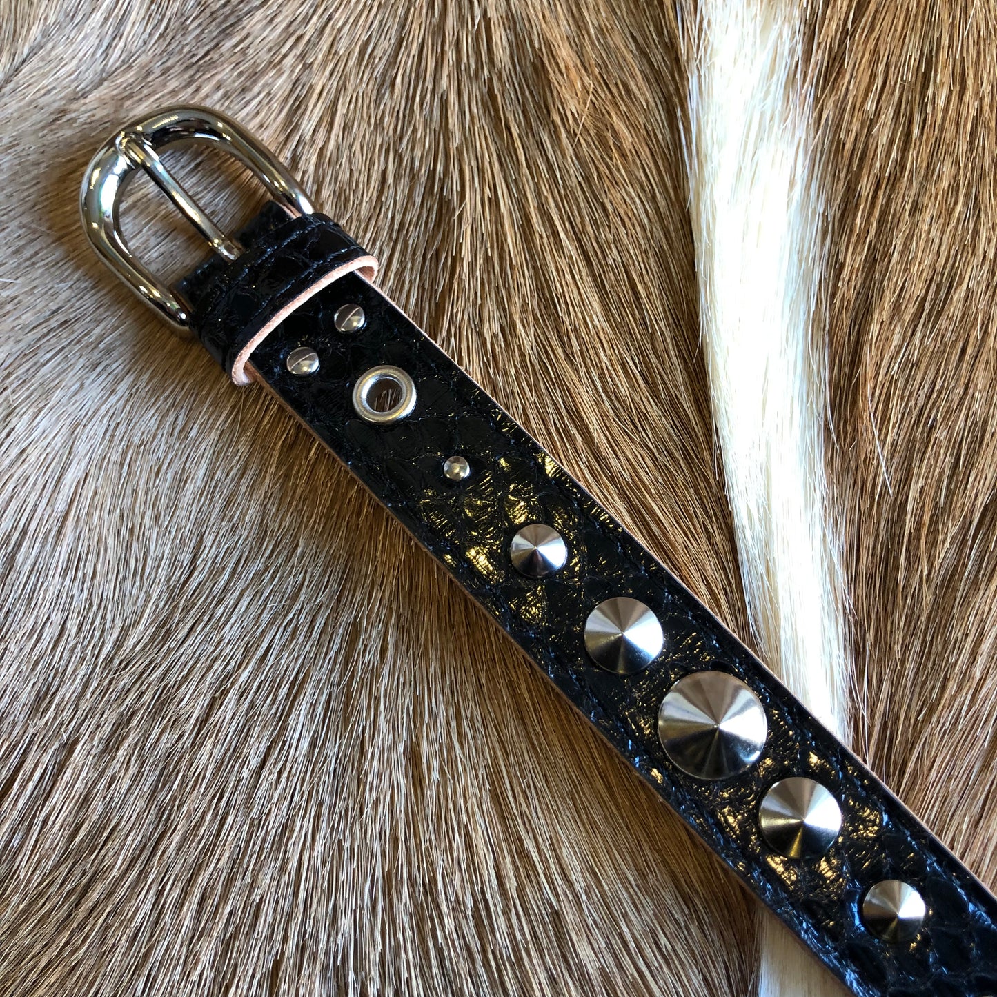 Python Leather Bracelet BLACK