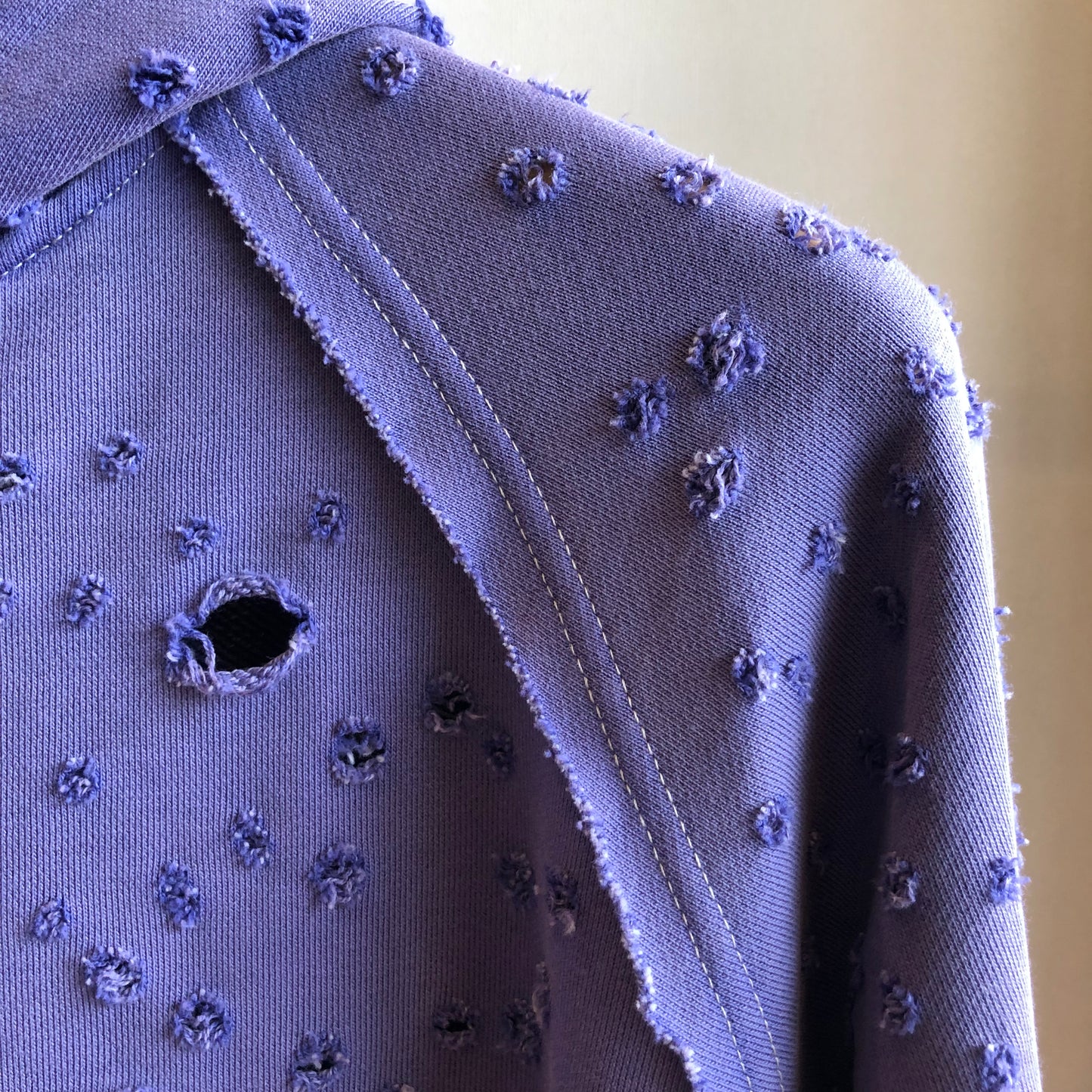 Dameged Zip up Hoodie PURPLE