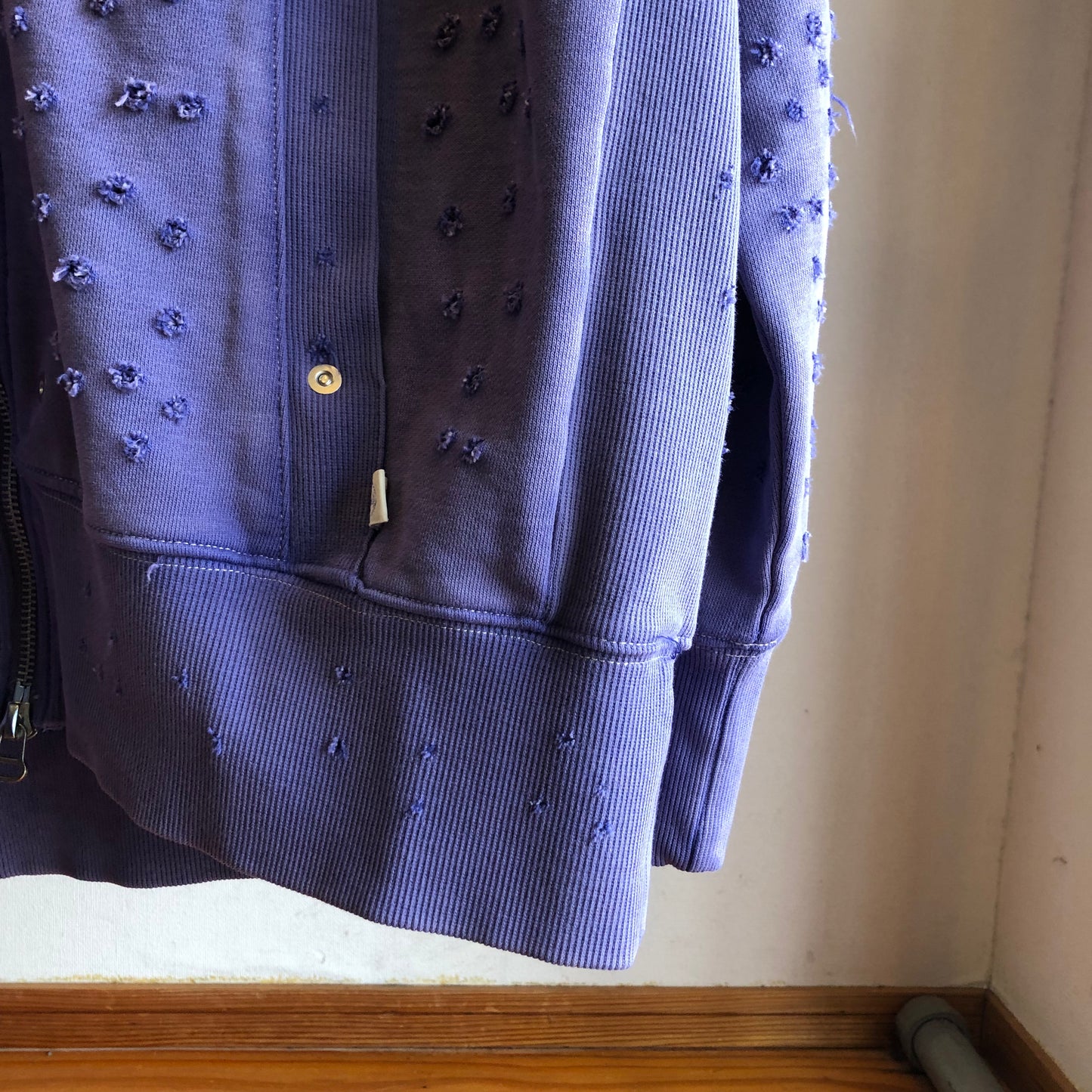 Dameged Zip up Hoodie PURPLE