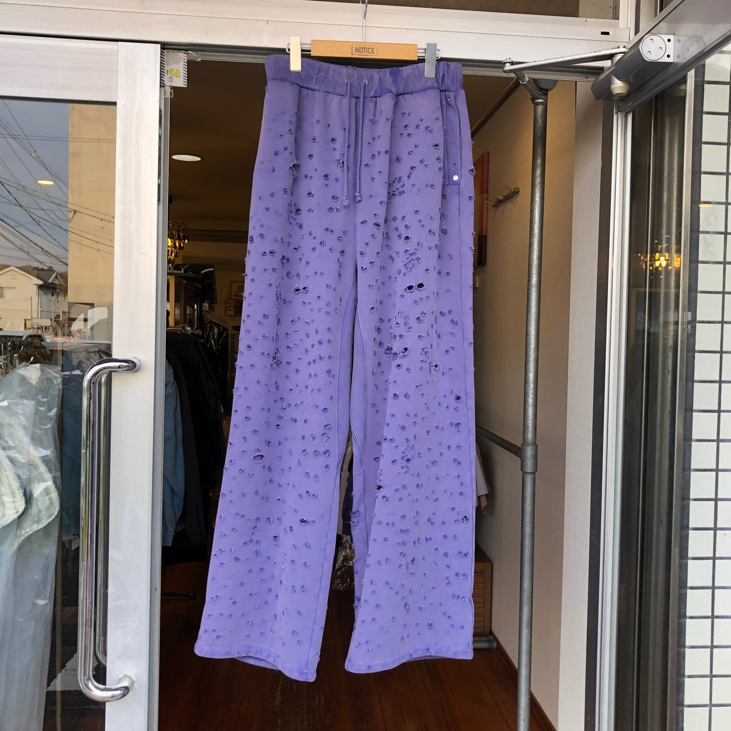 Dameged Baggy Sweat Pants PURPLE