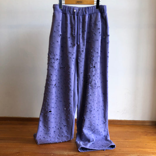 Dameged Baggy Sweat Pants PURPLE