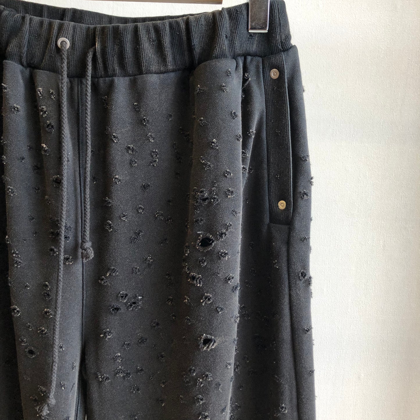 Dameged Baggy Sweat Pants BLACK