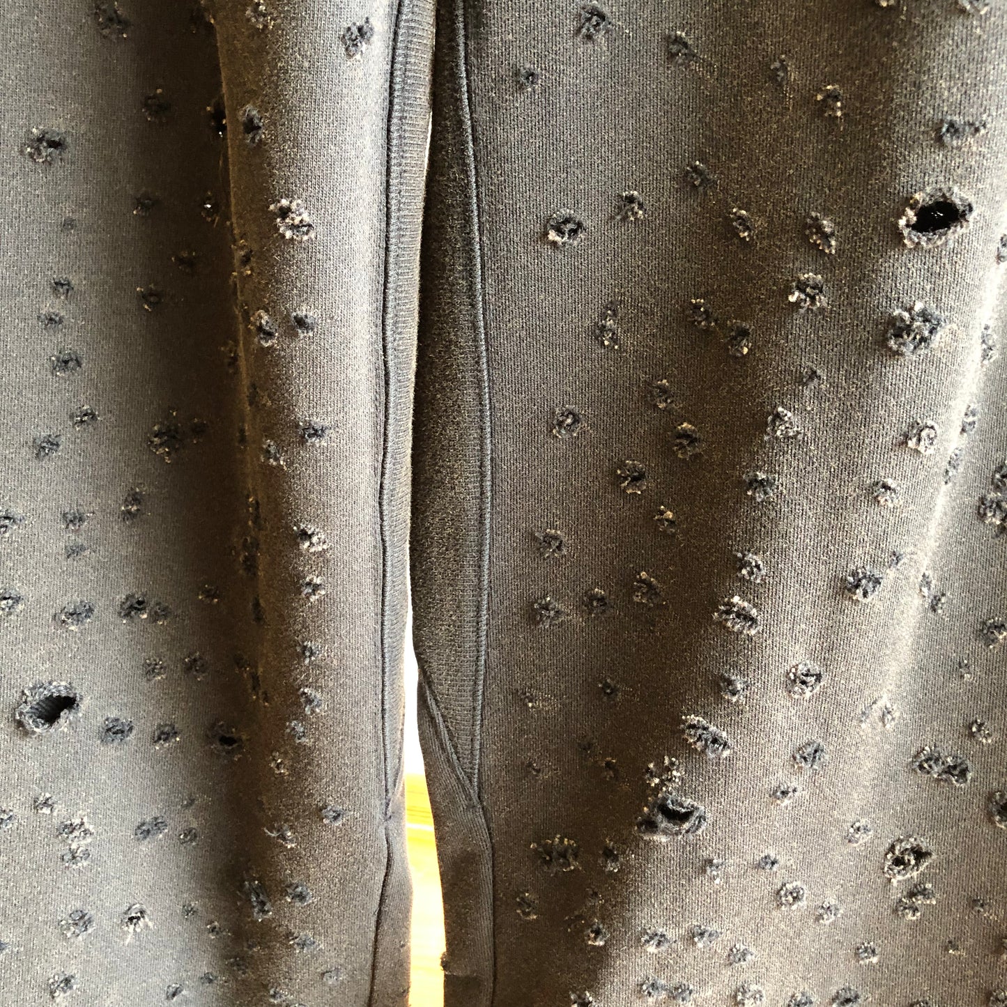 Dameged Baggy Sweat Pants BLACK