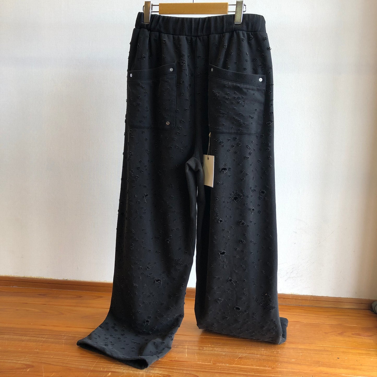 Dameged Baggy Sweat Pants BLACK