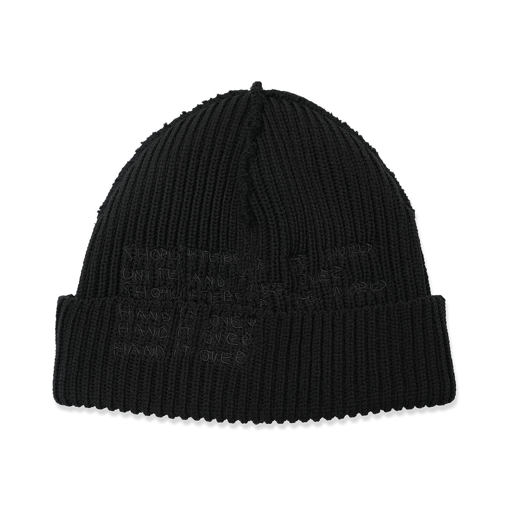 INSIDE OUT CUFF BEANIE BLACK (BLACK EMB)